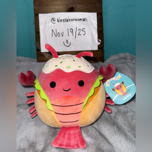 Squishmallows Other - BNWT: 7.5” Lorono (Lobster Roll) Squishmallow